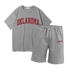 이지스튜디오 오클라호마 W 20수 코튼 오버핏 반팔 티셔츠 + 오버핏 반바지 트레이닝세트