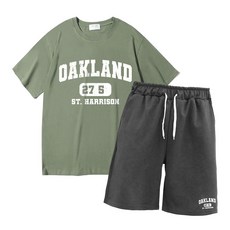 이지스튜디오 오클랜드 W 20수 코튼 오버핏 반팔 티셔츠 + 오버핏 반바지 트레이닝세트