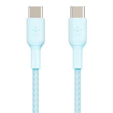 벨킨 부스트업 브레이디드 USB-C타입-C타입 고속 충전케이블 CAB004bt2M, 2m, 블루(CAB004bt2MBL), 1개