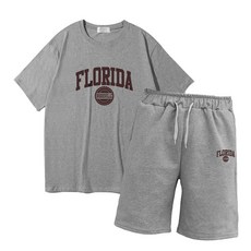 이지스튜디오 플로리다 W 20수 코튼 오버핏 반팔 티셔츠 + 오버핏 반바지 트레이닝세트