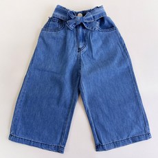女童半寬版腰帶牛仔褲