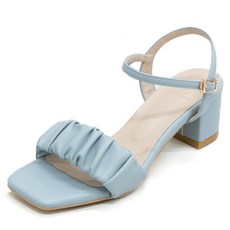 PINKELEPHANT 女款 Vol 2 Flori 抓皺涼鞋 6cm, 240, 藍色