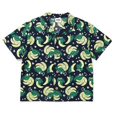 LaughingChild 兒童透氣夏威夷水果棉質短袖襯衫