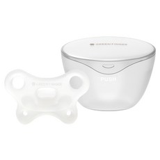 綠手指 Bebe Grow 全矽膠蝴蝶型安撫奶嘴 + 收納盒, 純淨(透明), 第2階段(6-18個月), 1個