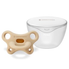 綠手指 韓國製 Bebe Grow 全矽膠無積水蝴蝶型安撫奶嘴, 米色, 第2階段(6-18個月), 1個