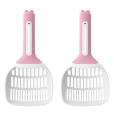 고양이 아티펫 심플 미세 구멍 쓰레기 삽 2p, 핑크, 1세트