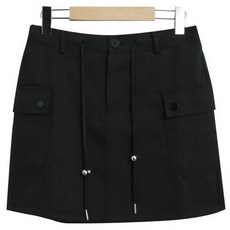 시크블랙 웬비안 뒷밴딩 유니크 승트링 뒷핀턱 카고 미니 스커트 cpsk6342k43