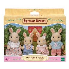 EPOCH Sylvanian Families 森林家族 牛奶兔家族公仔 5706, 150mm, 混合顏色, 1套