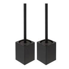 MONACO OLIVE 免鑽孔感性風飯店鋁製馬桶清潔刷, 2個, 黑色