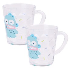 LiLFANT 三麗鷗角色 透明圓點漱口杯 人魚漢頓, 混合顏色, 2個