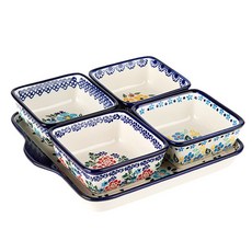 Blooming Garden 浪漫花卉點綴碗5件組, 混合色, 1套, 餐盤 + 迷你碗 4p