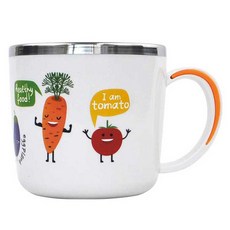 kitchen U 幼兒款Pampam防滑不鏽鋼杯, 銀, 1個