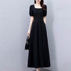 POPLARNC Aidea 方領連身裙 P24SMOPS040513 含大尺碼, 黑色