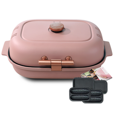 domus. 雙盤水潤電烤盤, DBK-322KS(奶油蜜桃色), 奶油蜜桃色