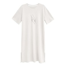 메이첼 루즈핏 라운드 프린팅 트임 원피스 13025 빅사이즈 포함