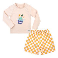 Bebechat 男童烏龜棋盤格防磨衣上下衣套組