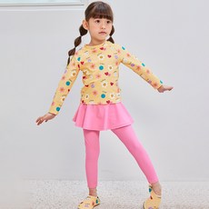 베베샤 여아용 스마일 래쉬가드 상하의 세트