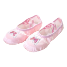 女童緞面蝴蝶芭蕾舞鞋