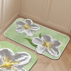 cofv 廚房用PVC防滑腳踏墊, 花朵2, 1個