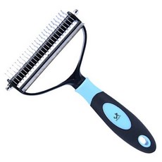 DING DONG PET 寵物2合1除廢毛解結梳 S, 藍色, 1個