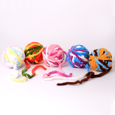 咚咚寵物 貓咪毛線球玩具, 隨機出貨, 5個