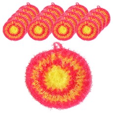 LIVING HAPPY 毛球亞克力圓形菜瓜布 隨機出貨, 1入, 20個