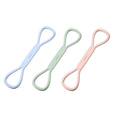 BOSAE 引導伸展彈力管帶 3件組 + 收納袋套組, 1套, 藍色 + 粉紅色 + 綠色