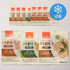 굽네 닭가슴살 스테이크 오리지널 4p + 매콤청양 2p + 갈비맛 4p 세트 (냉동), 10개, 1개입, 100g