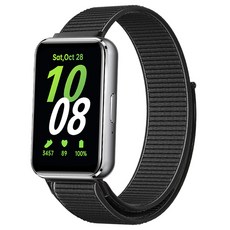 하마테 갤럭시핏 3 전용 나일론 벨크로 루프 스트랩, 블랙