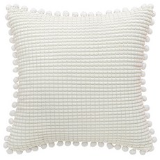 Homeflow 毛球滾邊素色抱枕套