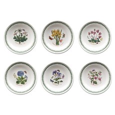 PORTmeIRION 波特玫琳恩 Botanic Garden R型麵包盤6件組 16cm, 混合色, 1套, C(雛菊, 水仙, 仙客來, 報春花, 三色堇, 倒掛金鐘)