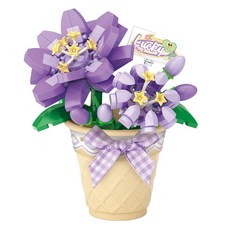 LoZ 迷你奈米積木花盆系列, 01 幸運紫色花盆