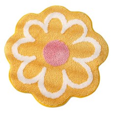 cofv 廚房用可愛花紋腳踏墊, 黃色