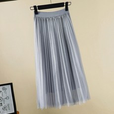 구디프 리아나 쉬폰 플리츠 롱 밴딩 스커트 85cm