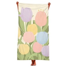 Sonio 盛開花朵沙灘巾 90 x 180 cm, 1個, 05 鬱金香