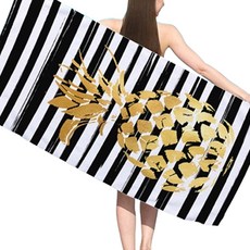 Sonio 夏季圖案柔軟沙灘巾 70 x 150 cm, 1個, 01 鳳梨