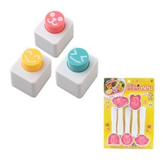 Arnest 動物造型飯糰製作器5件組 75457 + 微笑迷你海苔打洞器 77096 套組, 混合顏色, 1套