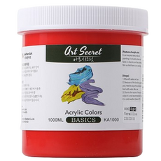 Art Secret 藝術家的秘密 壓克力顏料 朱紅色 KA1000, 1色, 1000ml
