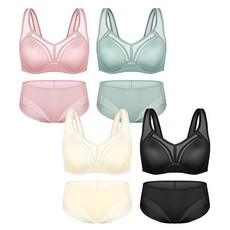 AISE 無鋼圈舒適日常內衣褲4件組