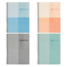 Bfancy 數學練習簿錯題筆記本筆記本 2等分 2入+4等分 2入組 B, 灰色、薄荷色(2 部分筆記本)、粉紅色、藍色(4 部分筆記本), 1組