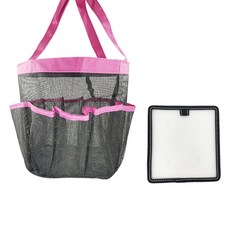 뷰레이터닷컴 시그니처 메쉬 수영가방 + 받침대 세트, 핑크