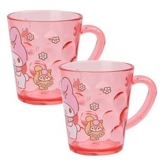 LiLFANT 三麗鷗透明圓點漱口杯, 美樂蒂, 2個