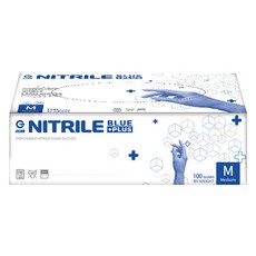 G CLUB 丁腈手套 100入, 藍色, 中(M), 1個