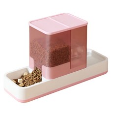 Lanboer 寵物用二合一半自動飲水餵食器 均碼, 1個, 粉色