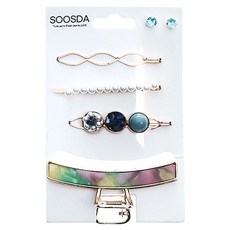 수스다 러블리세트 귀걸이+실핀+반묶음 헤어집게핀 알찬구성 헤어핀 머리핀 집게핀