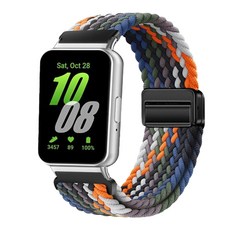 SPACE SHIELD Galaxy Fit3 相容 高級磁吸扣編織錶帶, 靛藍色, 1個