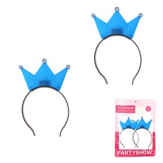 PARTYSHOW LED皇冠髮箍 2入, 1個, 藍色