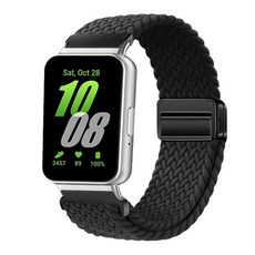 SPACE SHIELD Galaxy Fit 3 專用高級磁吸扣編織錶帶, 1個, 黑色