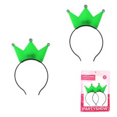 PARTYSHOW LED皇冠髮箍 2入, 1個, 綠色