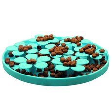 richdogs 寵物防噎慢食花朵碗, 1個, 薄荷綠